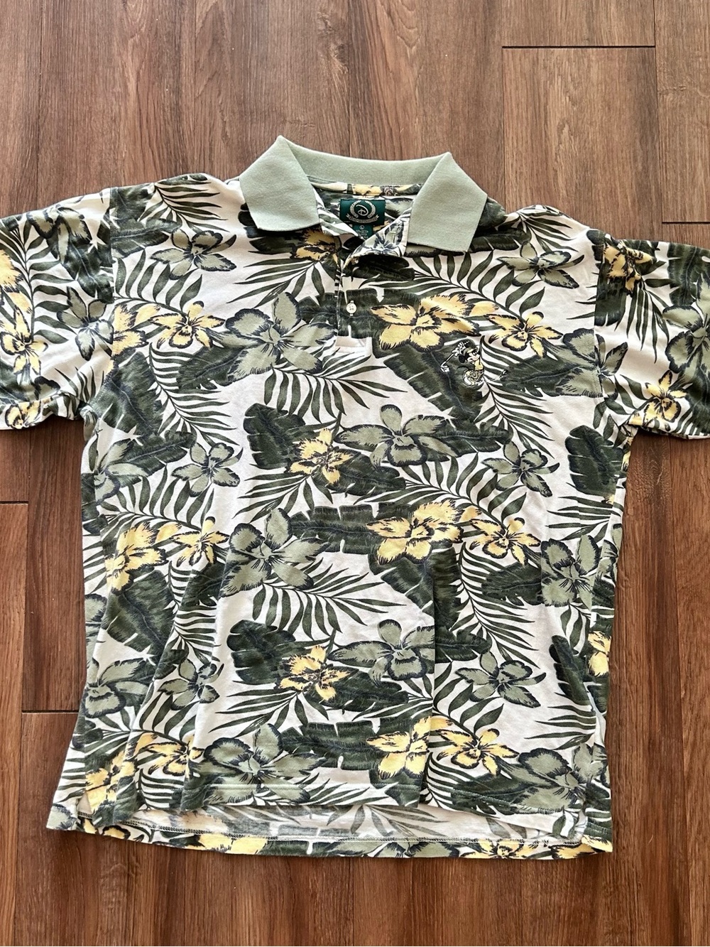 Vintage Disney Golf Collection Mickey Hawaiian Polo Size L